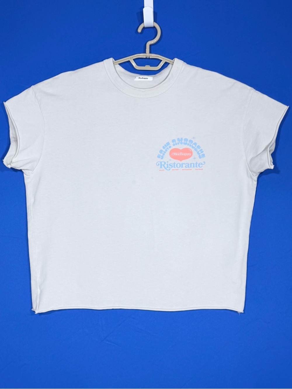 🍦 Madhappy Ristorante Gelateria Graphic Raw Hem Tee White
